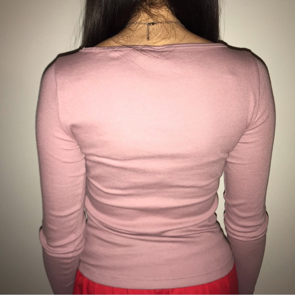 Aritzia Ribbed Basic Long Sleeve - Picture 2 of 2